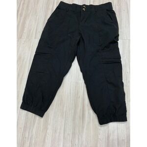 SONOMA Black Cargo Capri Pants Women Size 10P Cropped Jogger Style